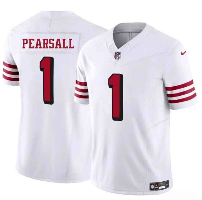 Men's San Francisco 49ers #1 Ricky Pearsall New White 2025 F.U.S.E. Vapor Untouchable Limited Stitched Football Jersey